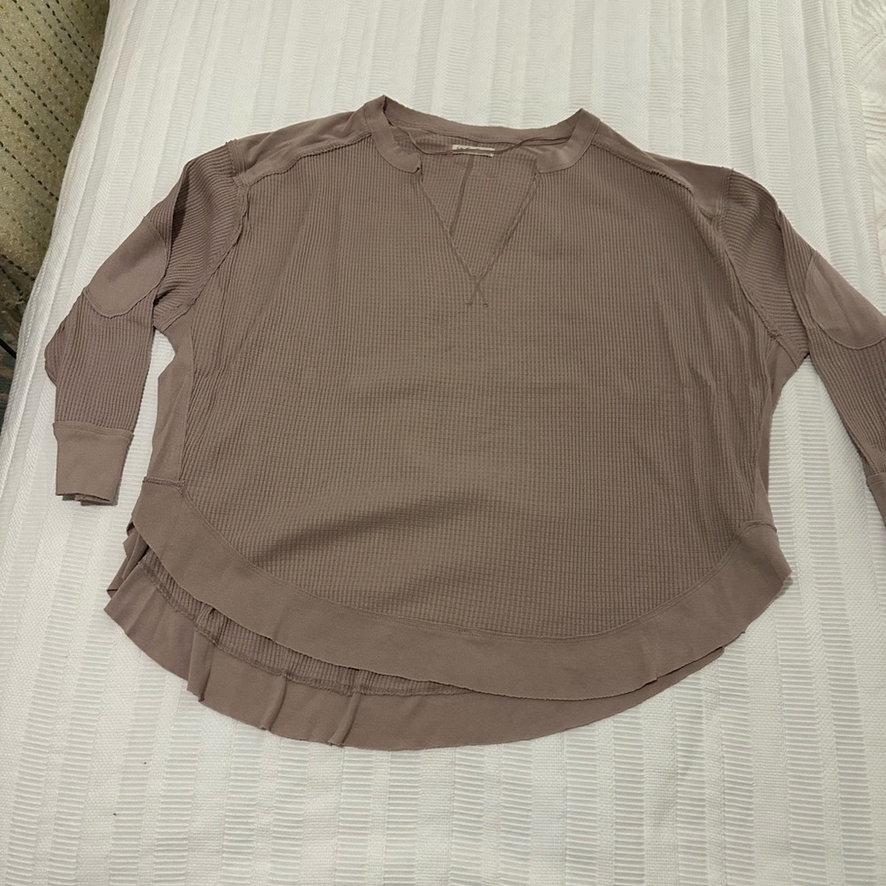 We The Free Mauve Waffle Knit Oversized Top